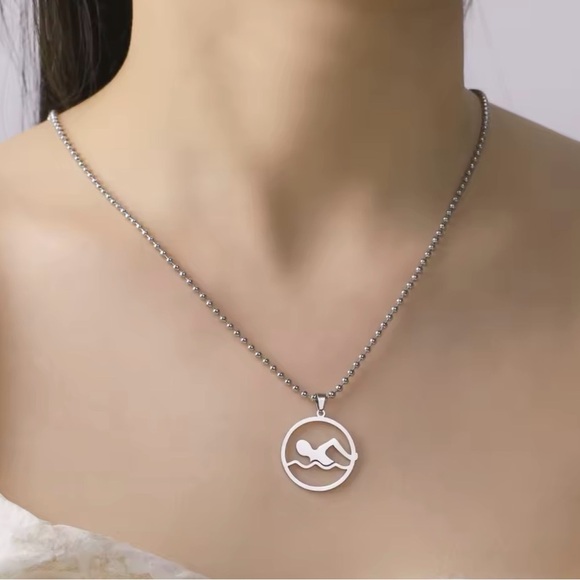 Swimming Person Necklaces for Women  or Men - Picture 3 of 5